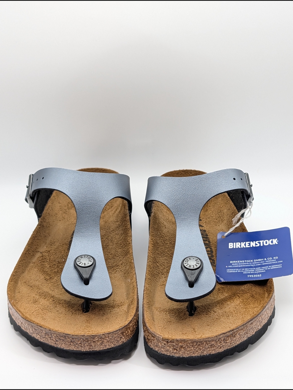 Birkenstock Women's Gizeh Thong Sandals in Metallic Silver